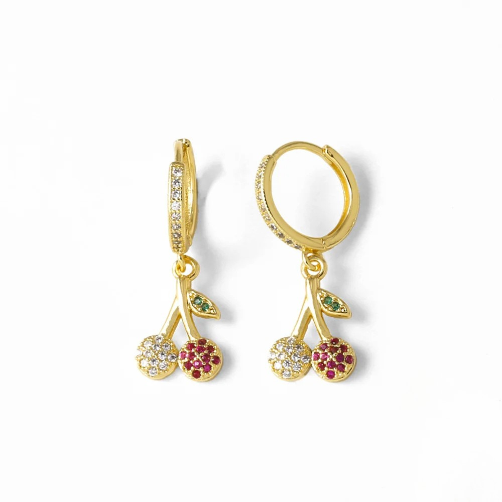 Boucles d'Oreilles Breloque Cerise