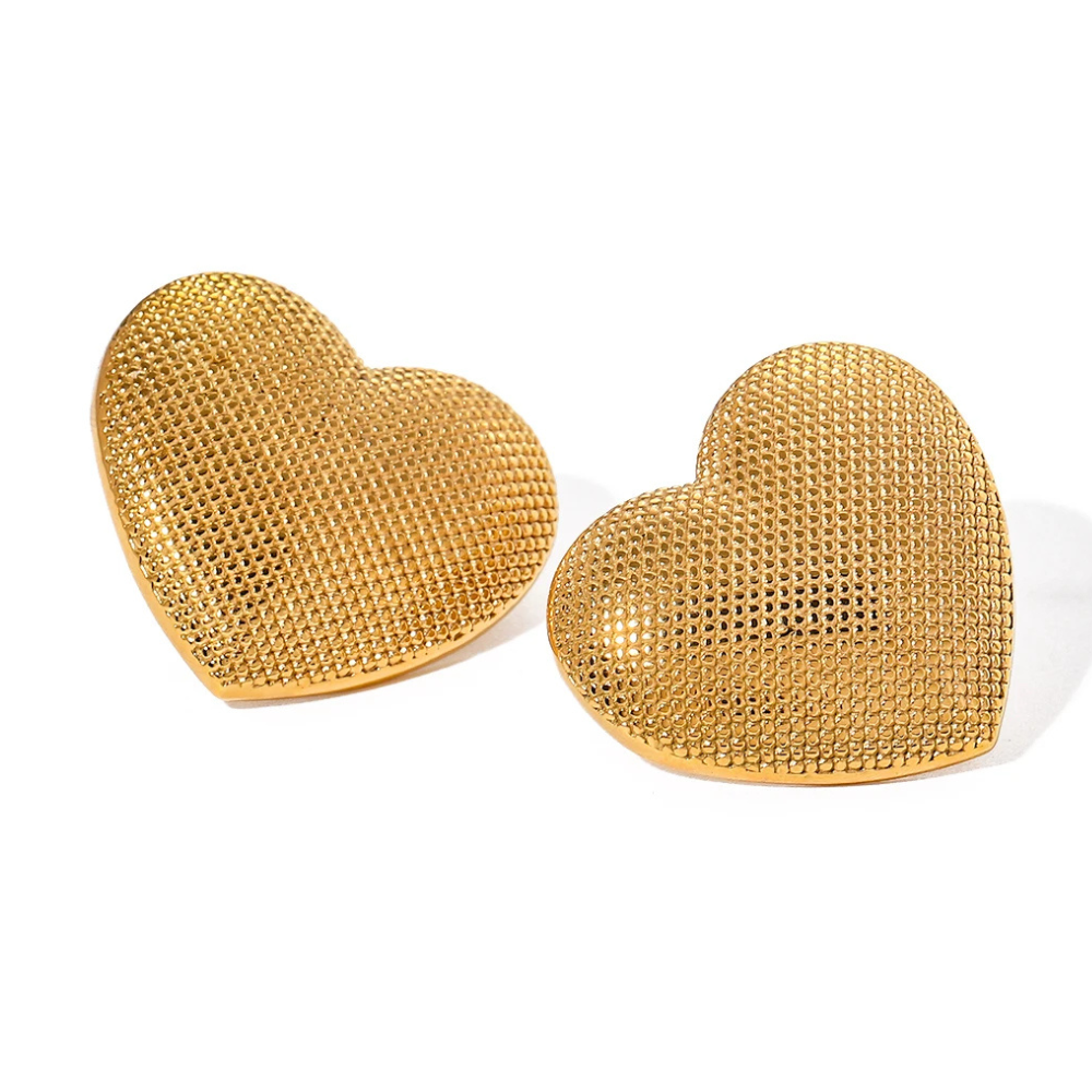Boucles d'Oreilles Cœur Relief