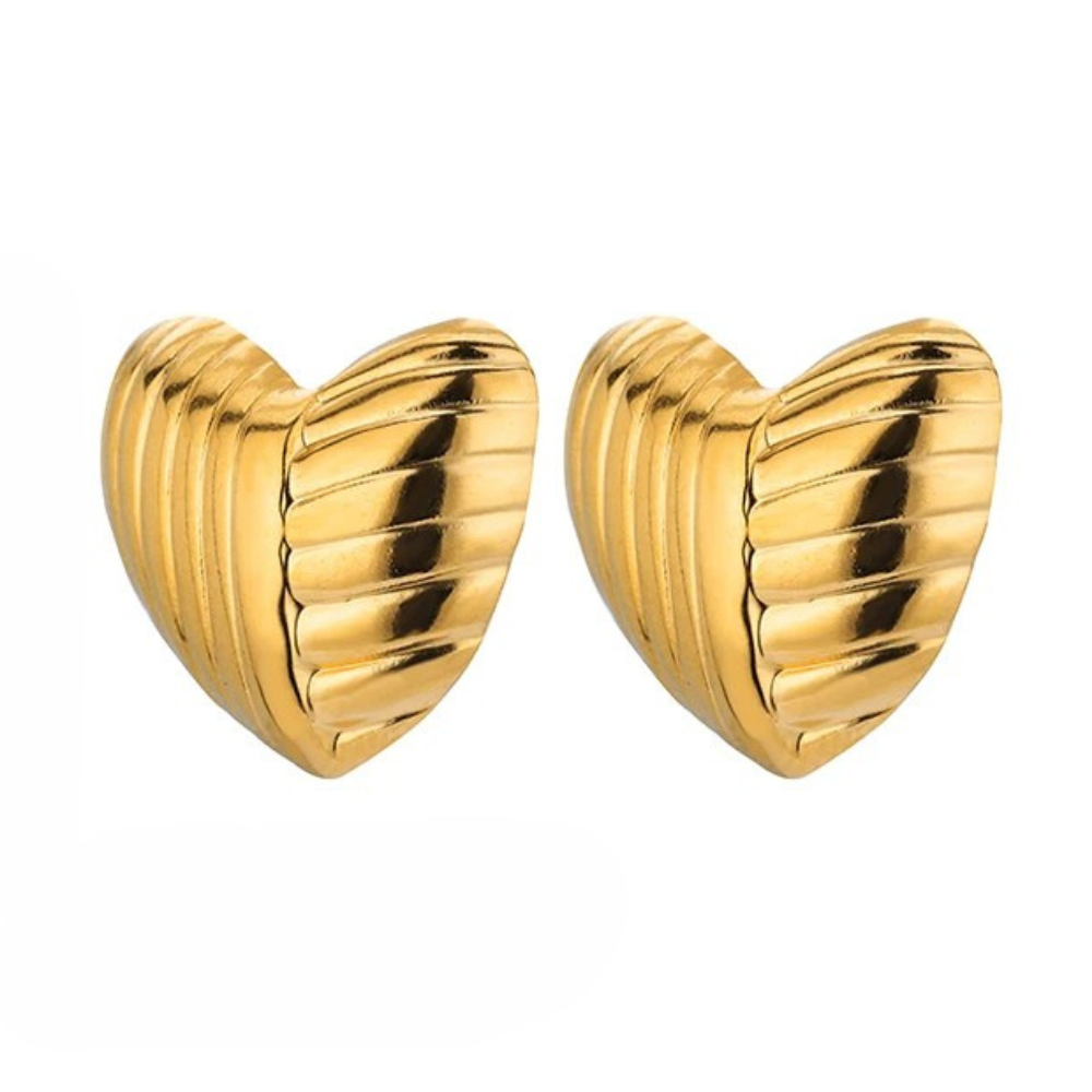 Boucles d'Oreilles Cœur Strié