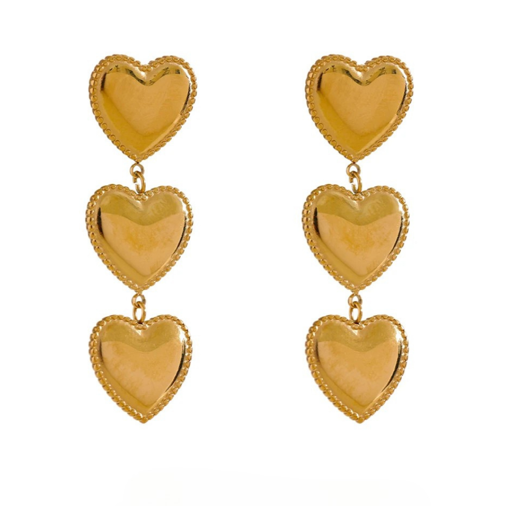 Boucles d'Oreilles Trio Cœur