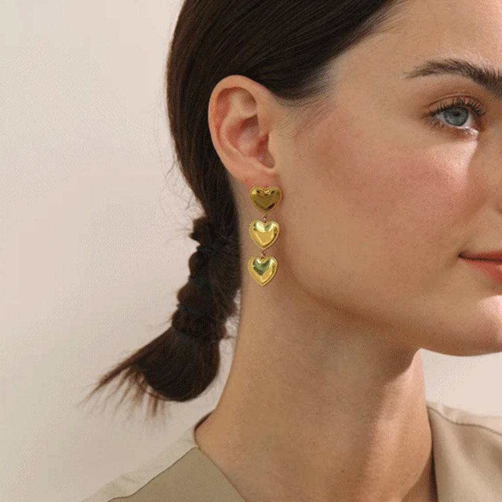 Boucles d'Oreilles Trio Cœur