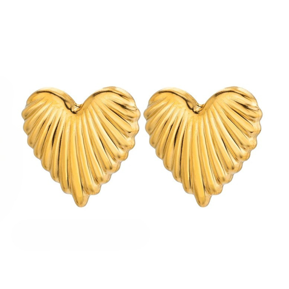 Boucles d'Oreilles Cœur Rayé