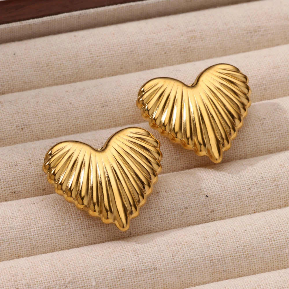 Boucles d'Oreilles Cœur Rayé