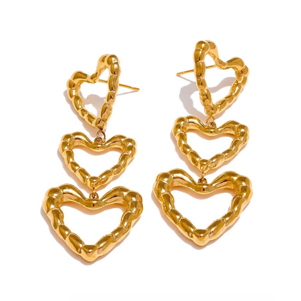 Boucles d'Oreilles Trois Cœurs
