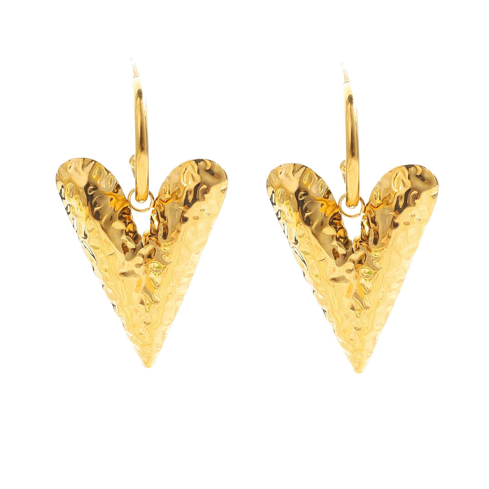 Boucles d'Oreilles Cœur Martelé