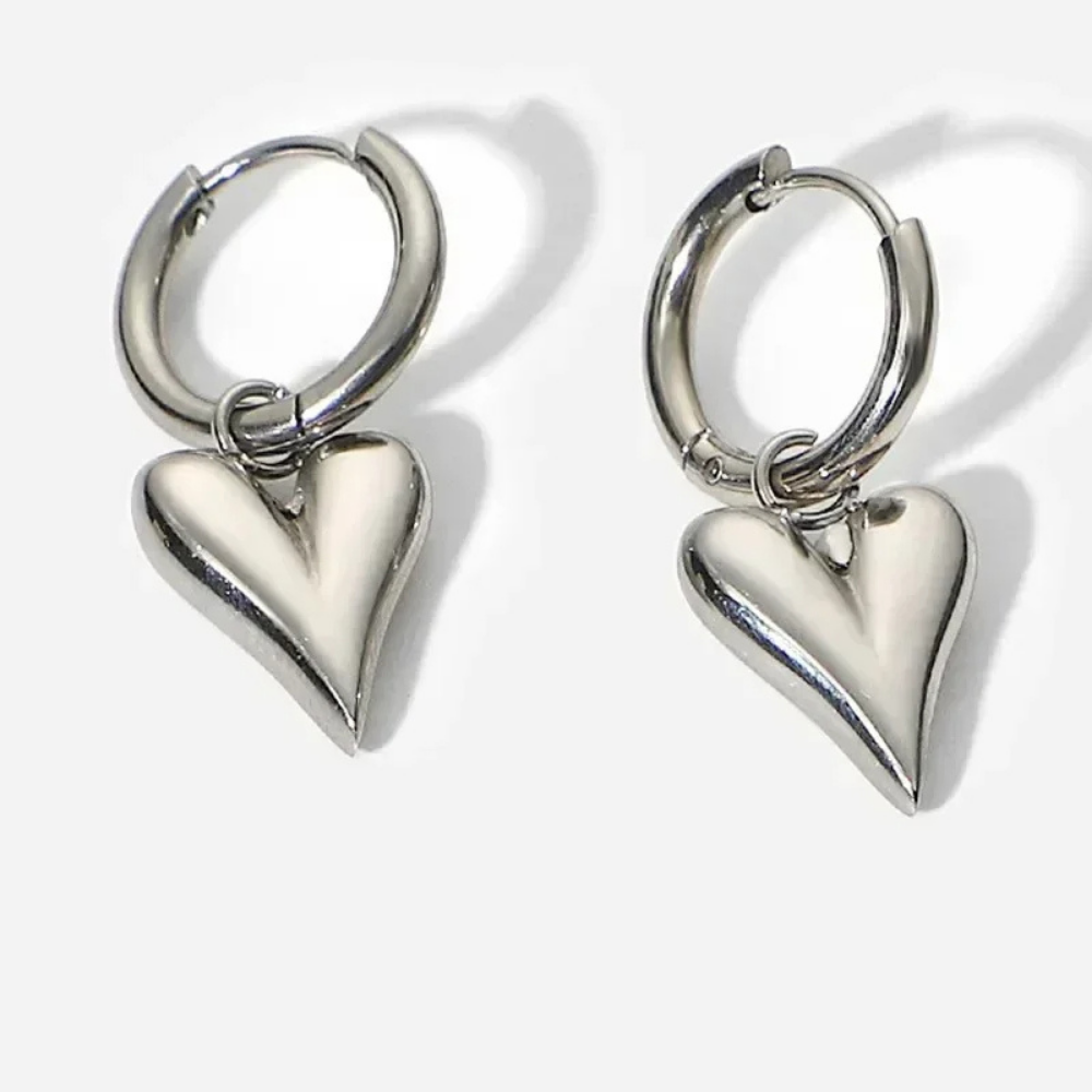 Boucles d'Oreilles Pendentif Cœur pas cher