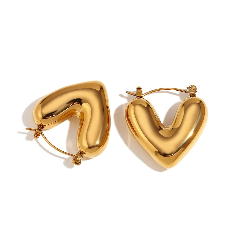 Boucles d'Oreilles Cœur Acier Inoxydable