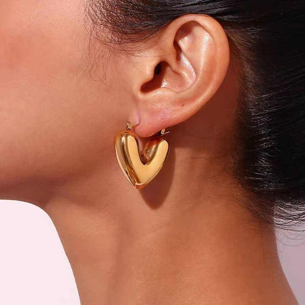 Boucles d'Oreilles Cœur Acier Inoxydable