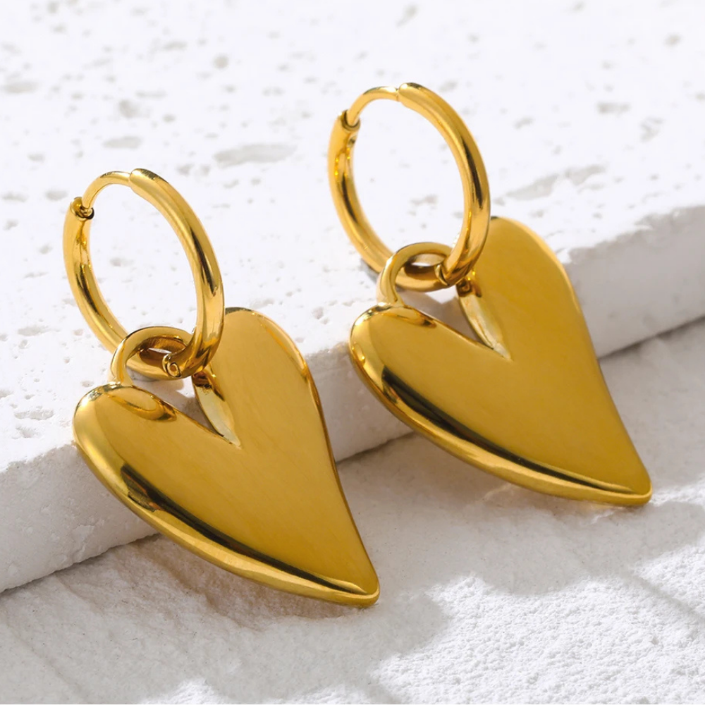Boucles d'Oreilles Créoles Cœur