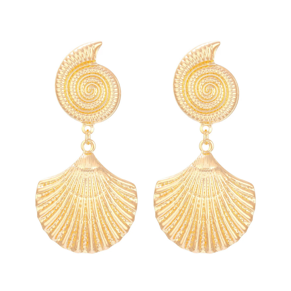 Boucles d'Oreilles Double Coquillage