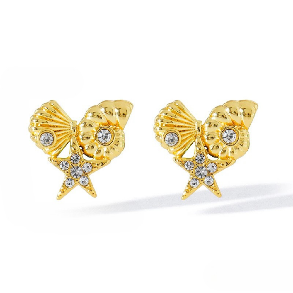 Boucles d'Oreilles Triple Coquillage Design