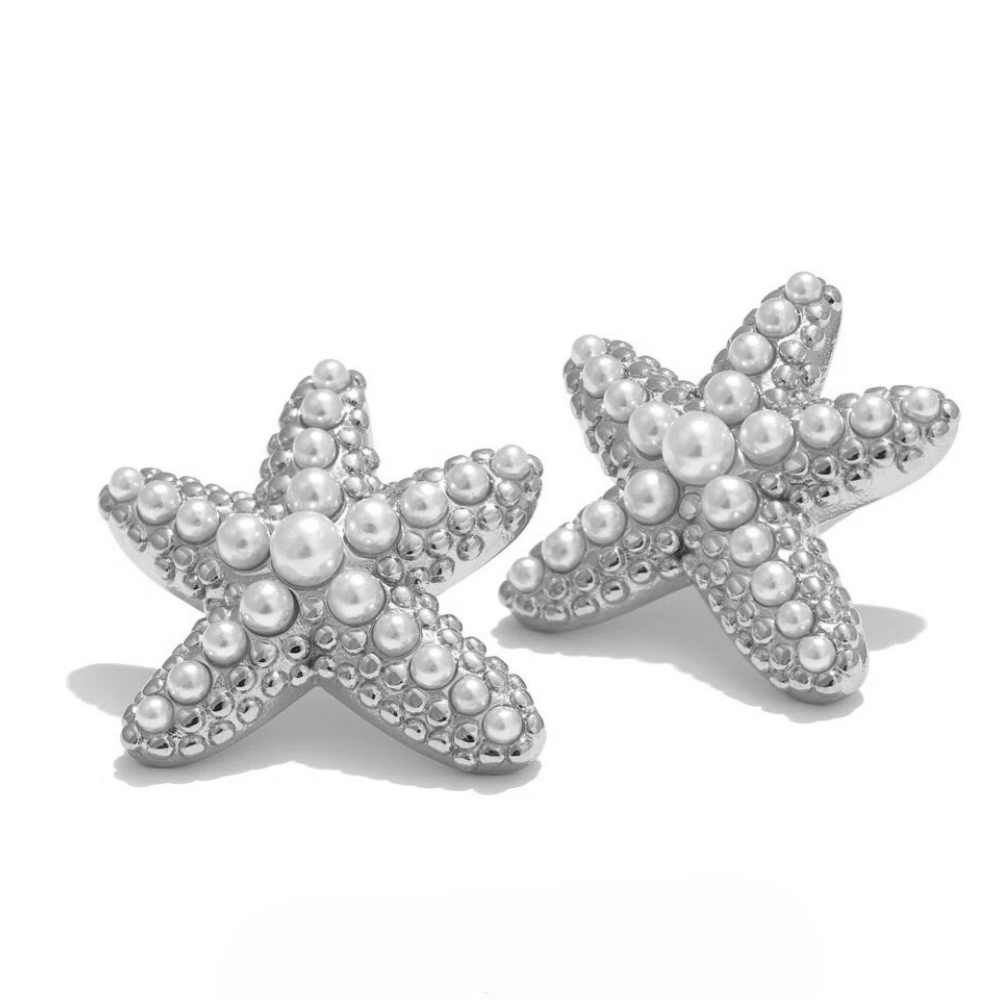 Boucles d'Oreilles Étoile de Mer Perle