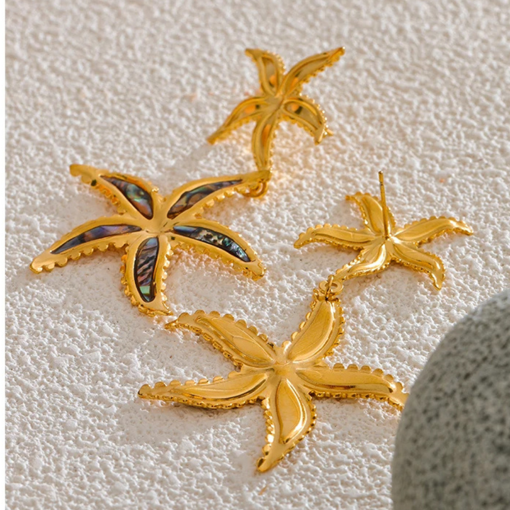 Boucles d'Oreilles Double Étoile de Mer
