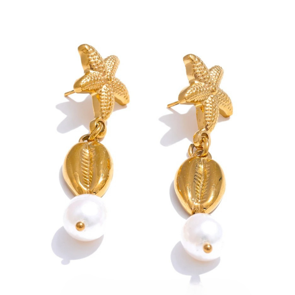 Boucles d'Oreilles Étoile de Mer Pendante