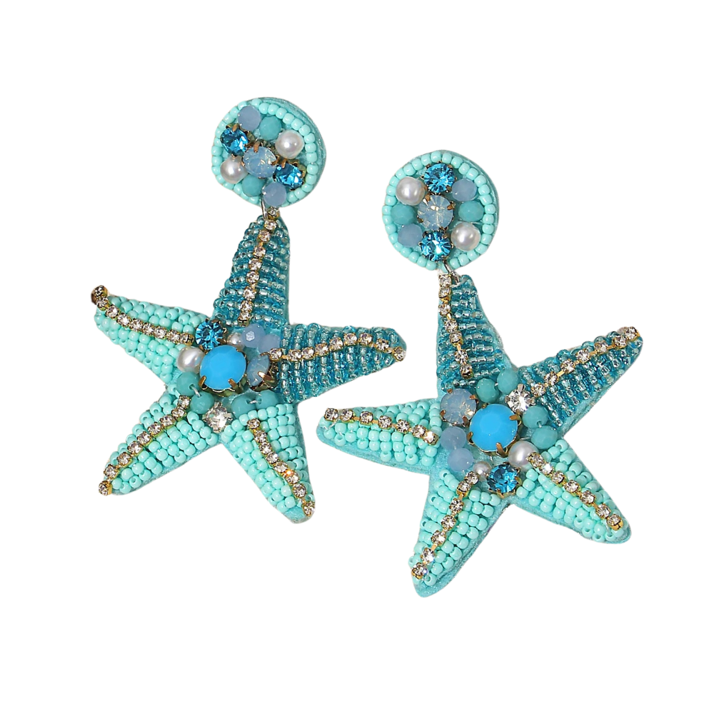 Boucles d'Oreilles Étoile de Mer Perle Couleur