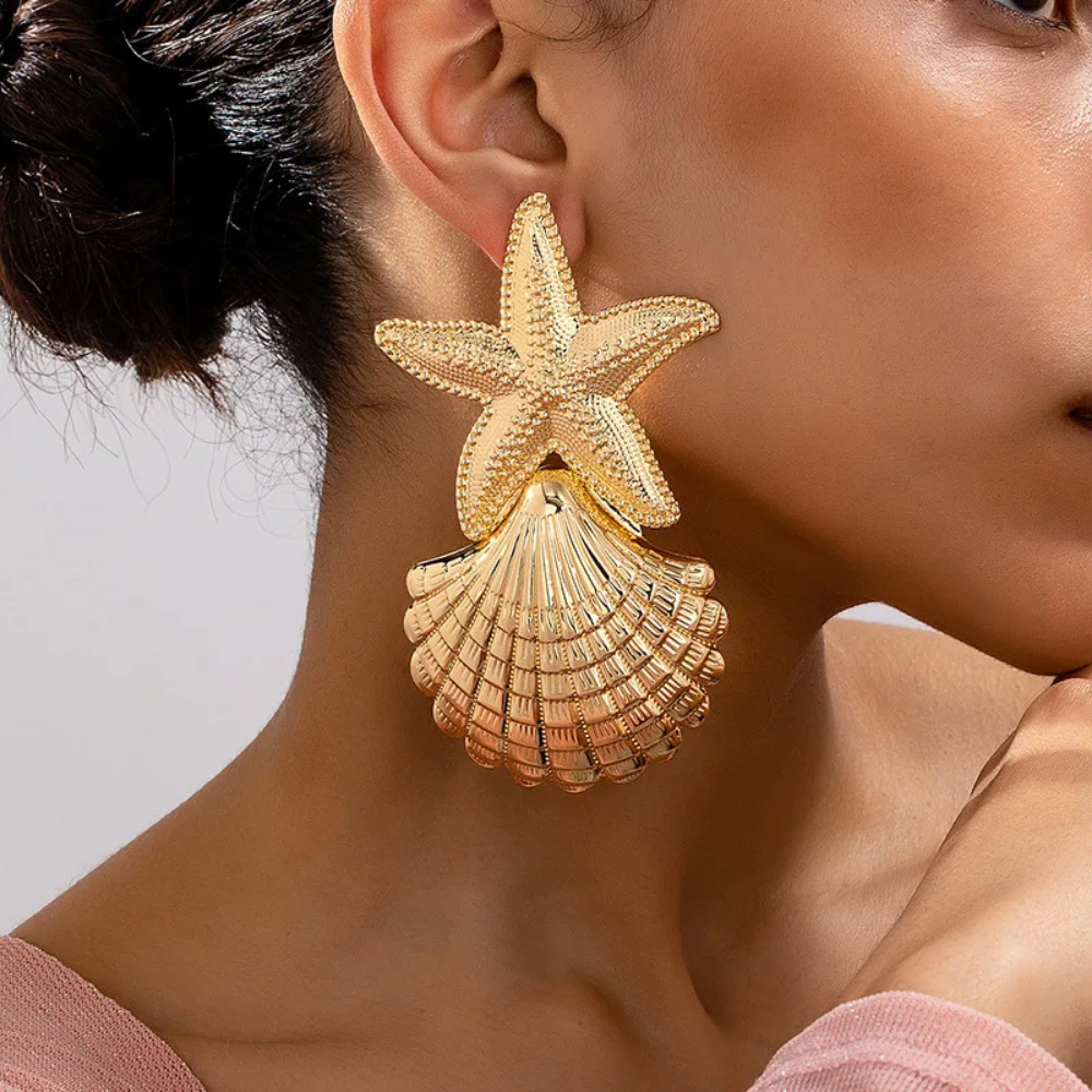 Boucles d'Oreilles Grosse Étoile de Mer