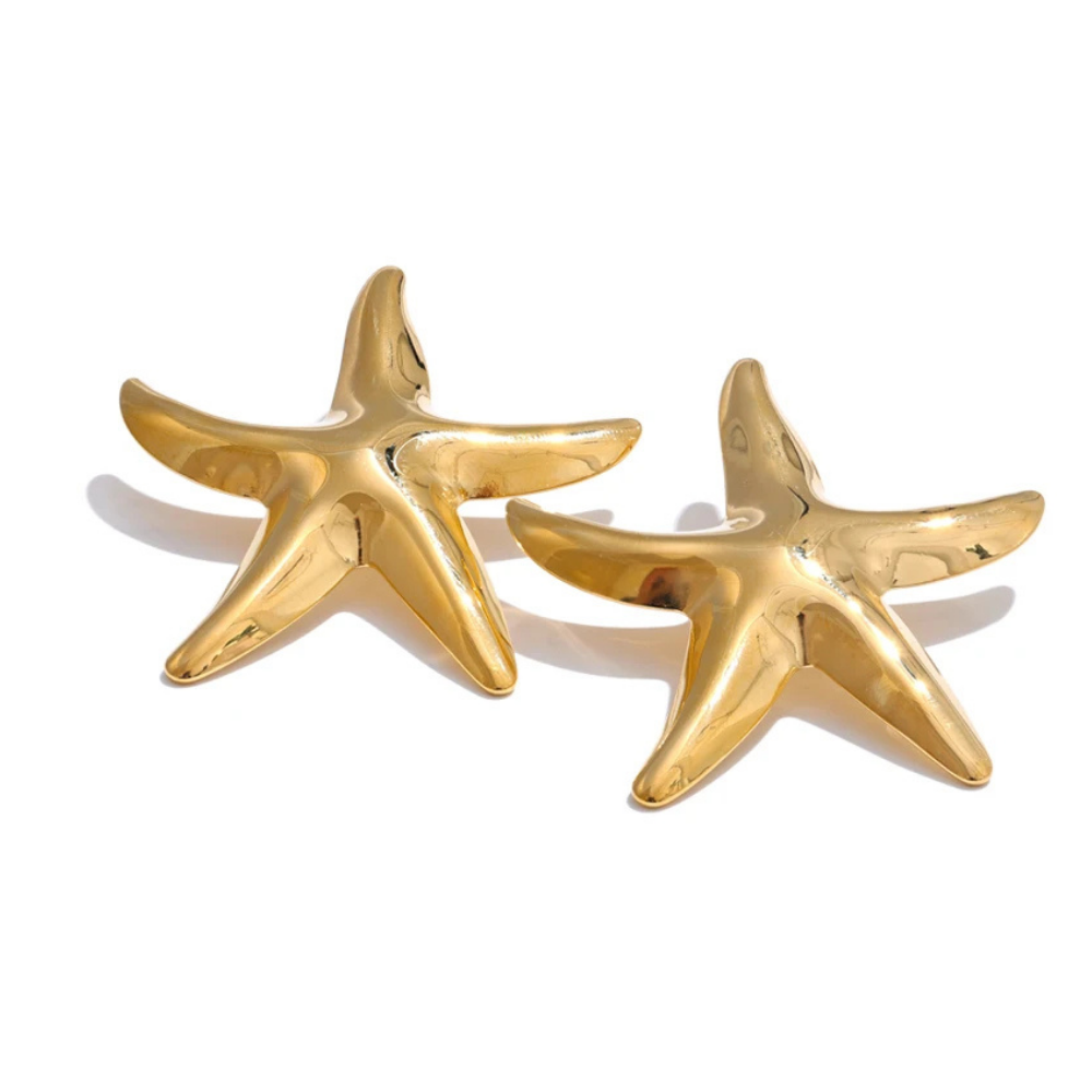 Boucles d'Oreilles Étoile de Mer Acier Inoxydable