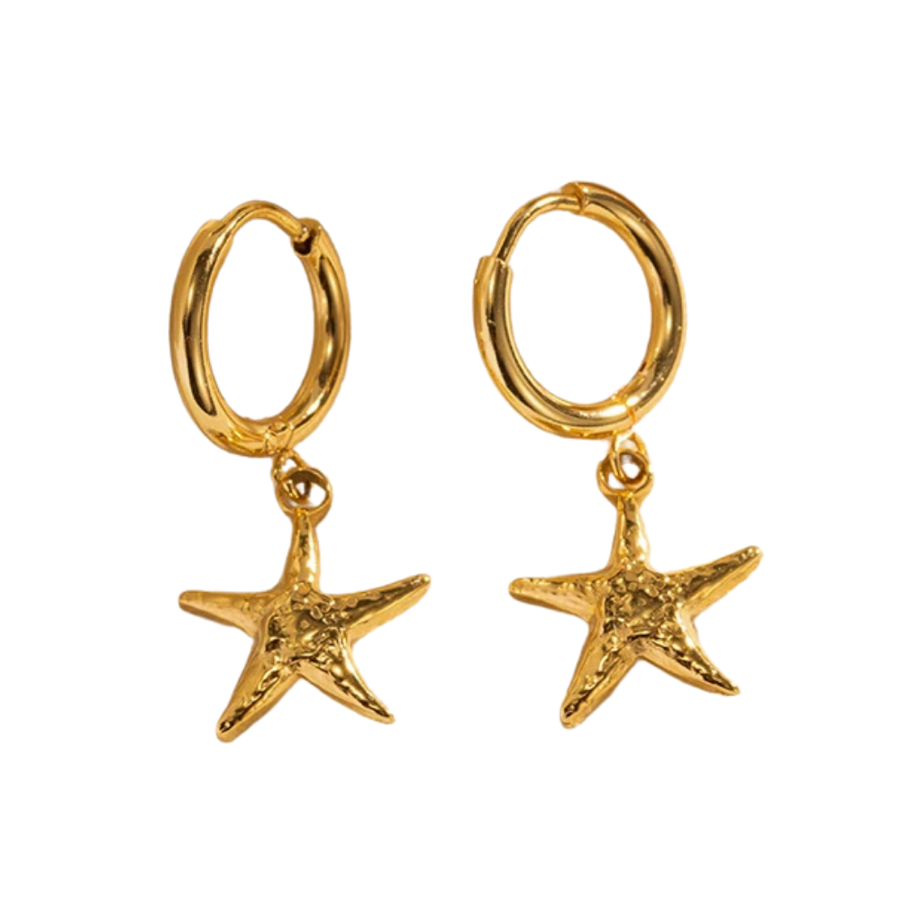 Boucles d'Oreilles Créoles Étoile de Mer