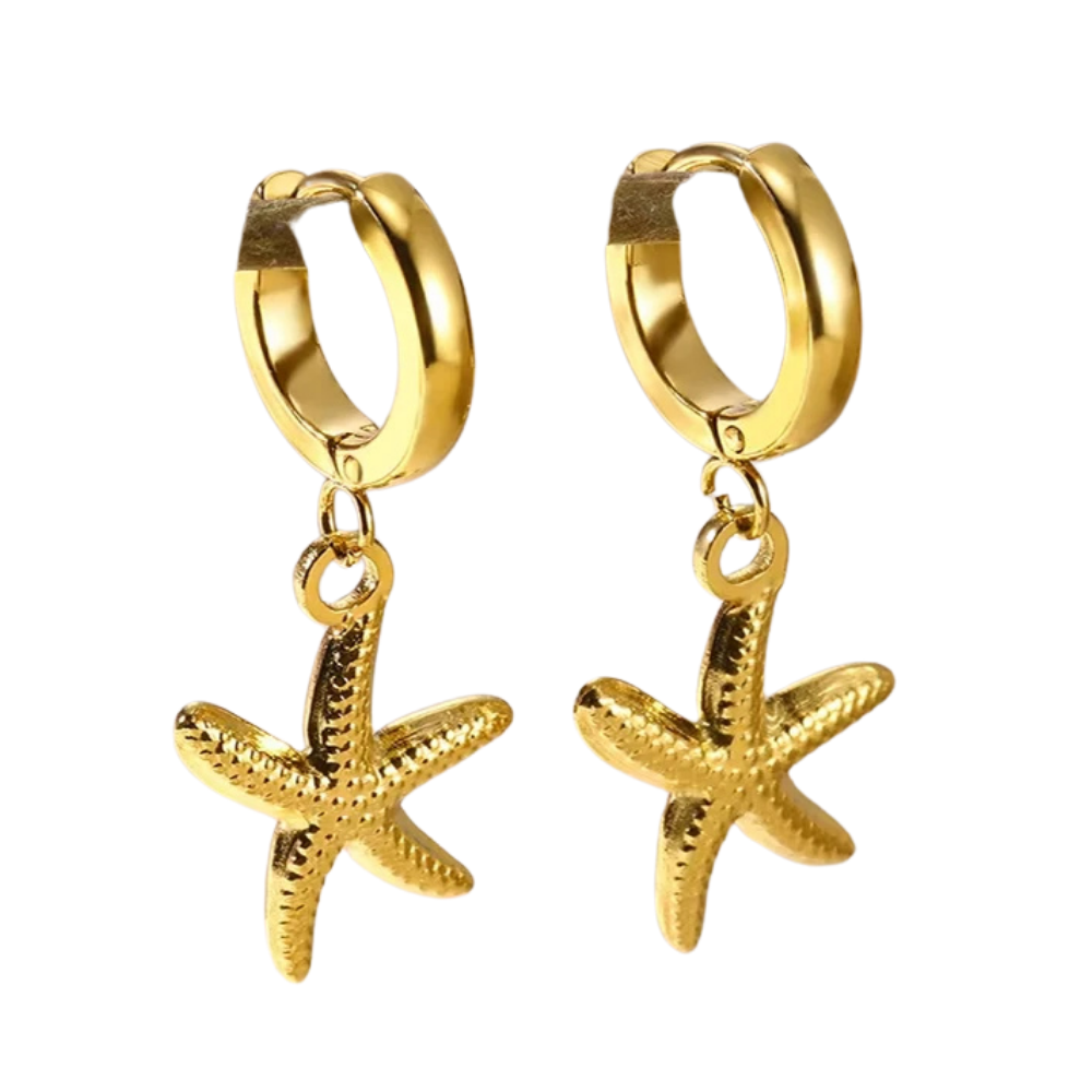 Boucles d'Oreilles Breloque Étoile de Mer