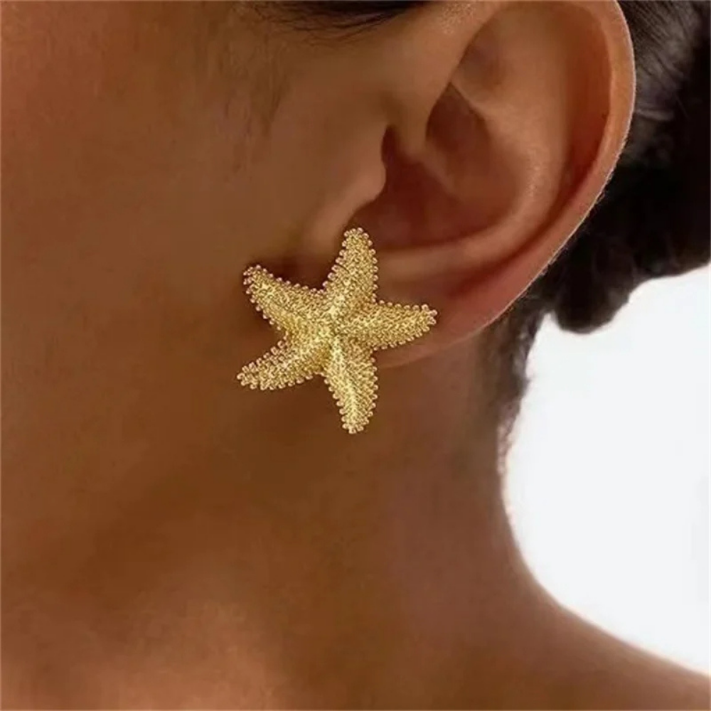Boucles d'Oreilles Étoile de Mer Or