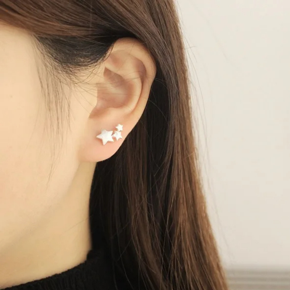 Puces d'Oreilles Étoile Argent