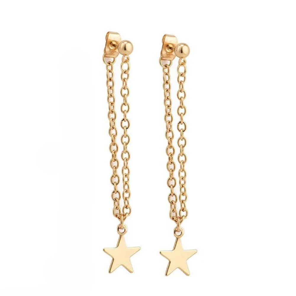 Boucles d'Oreilles Chaîne Étoile