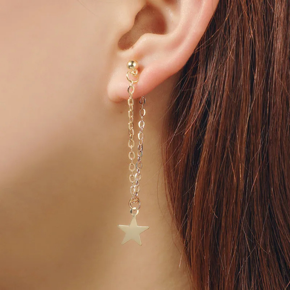 Boucles d'Oreilles Chaîne Étoile