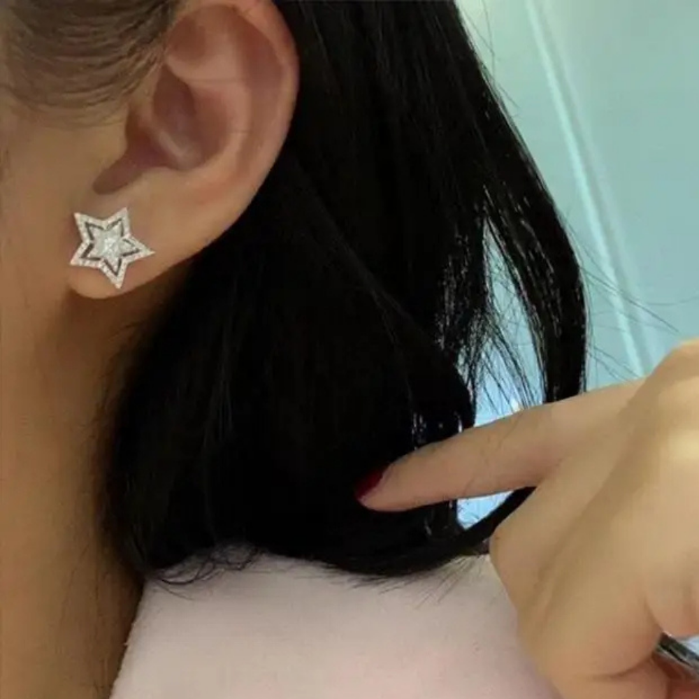 Puces d'Oreilles Étoile Strass