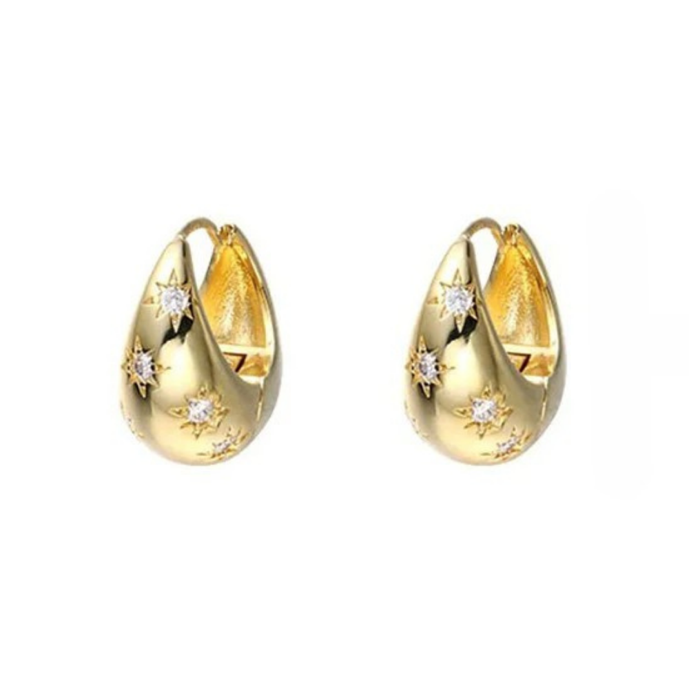 Boucles d'Oreilles Grosse Créole Étoile