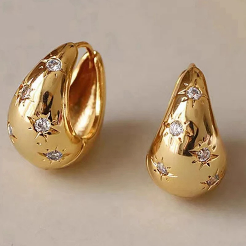 Boucles d'Oreilles Grosse Créole Étoile pas cher