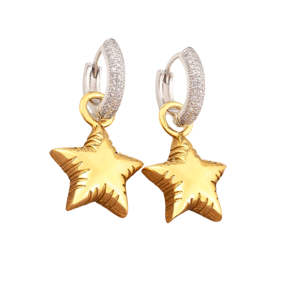 Boucles d'Oreilles Étoile Bicolore
