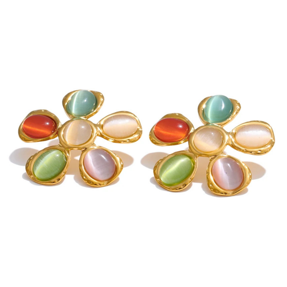 Boucles d'Oreilles Fleur Multicolore