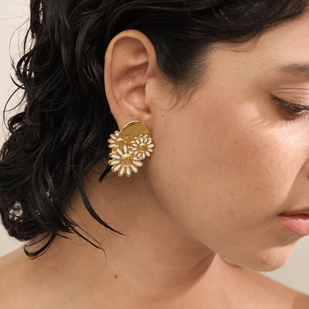 Boucles d'Oreilles Triple Fleur