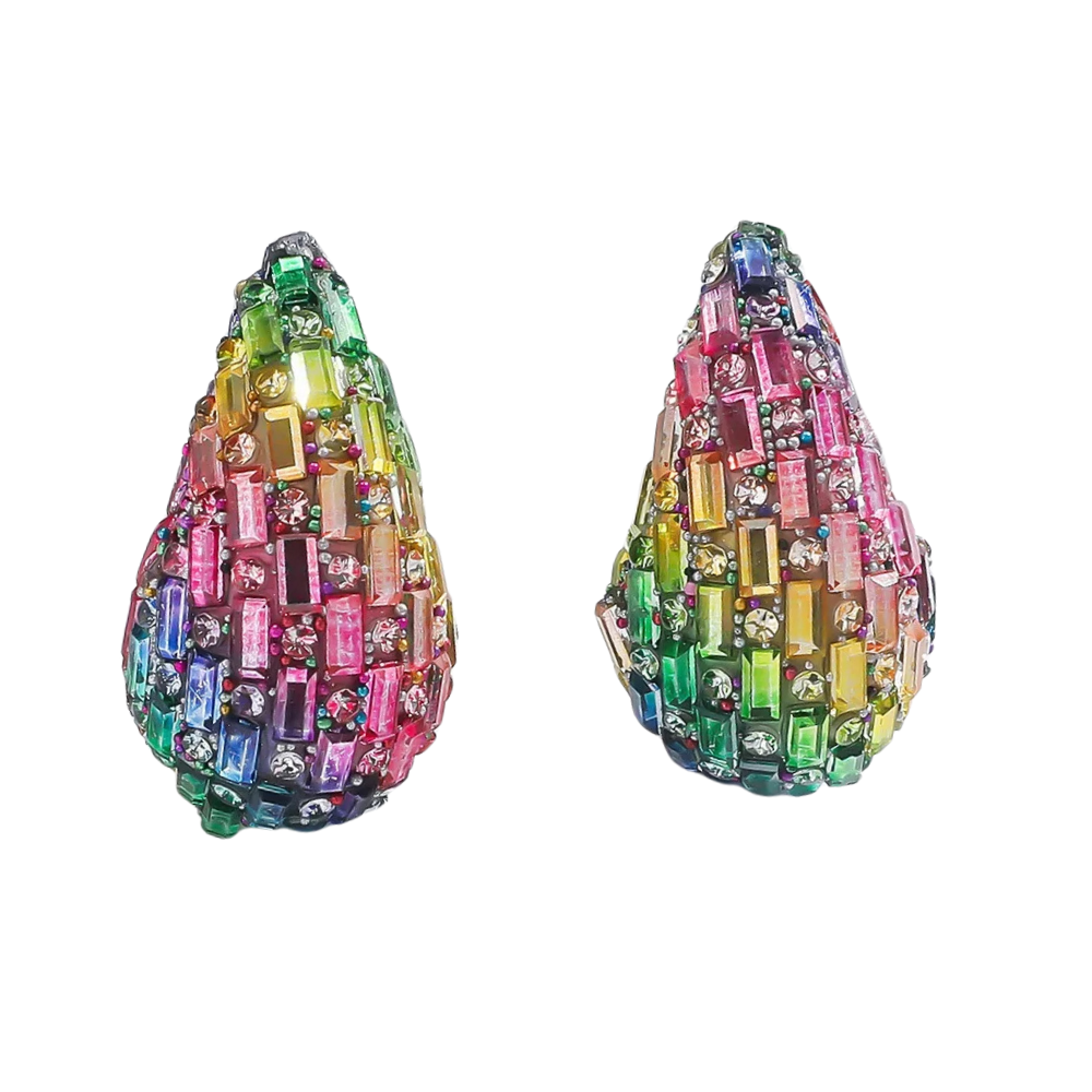 Boucles d'Oreilles Goutte Pierre Couleur