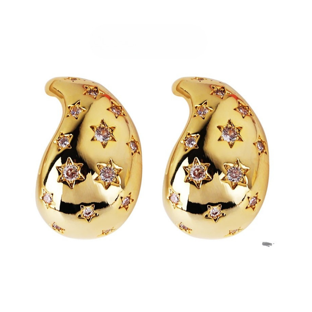 Boucles d'Oreilles Goutte Étoile