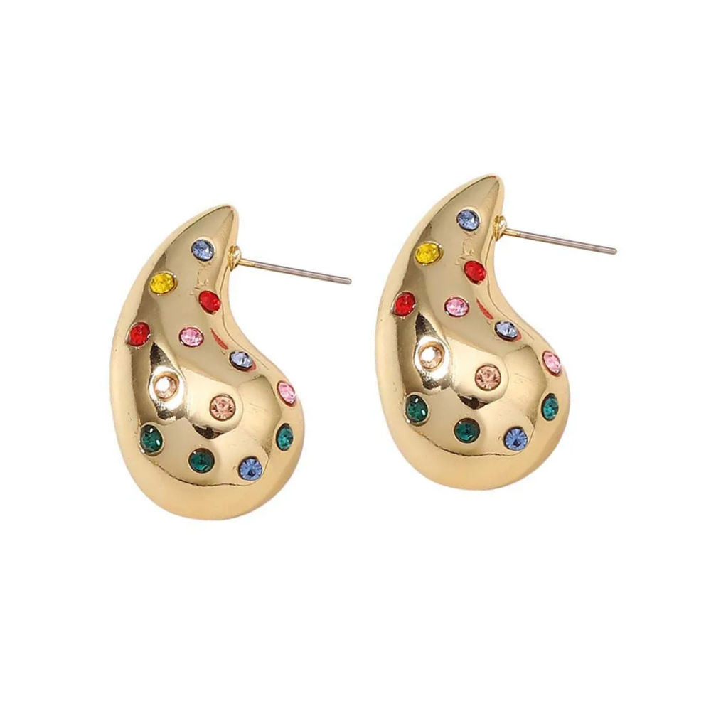 Boucles d'Oreilles Goutte Cristaux