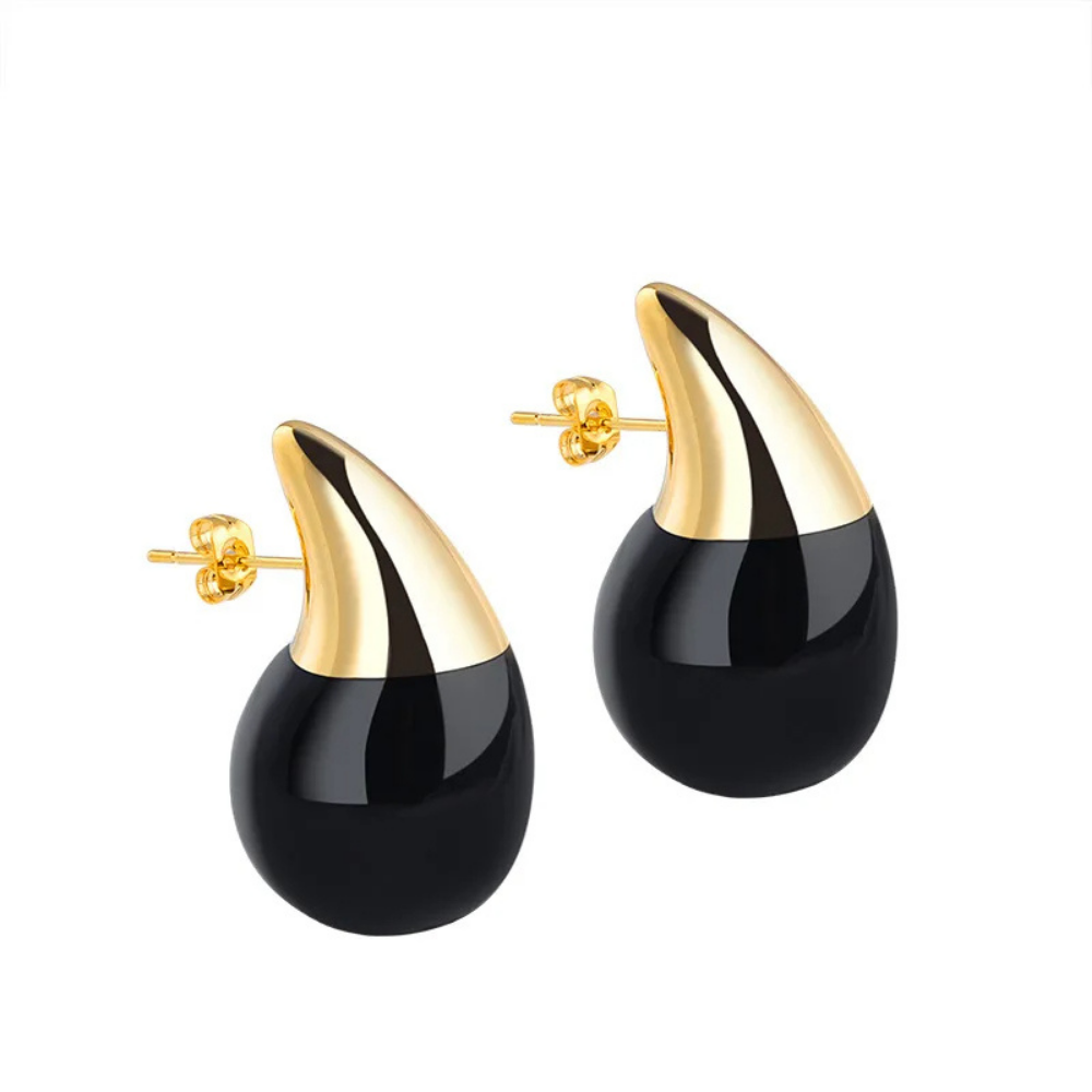 Boucles d'Oreilles Goutte Bicolore
