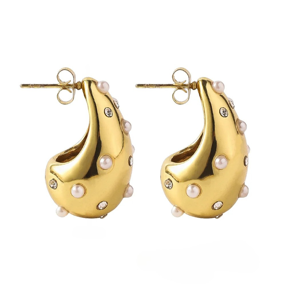 Boucles d'Oreilles Goutte Perle Blanche