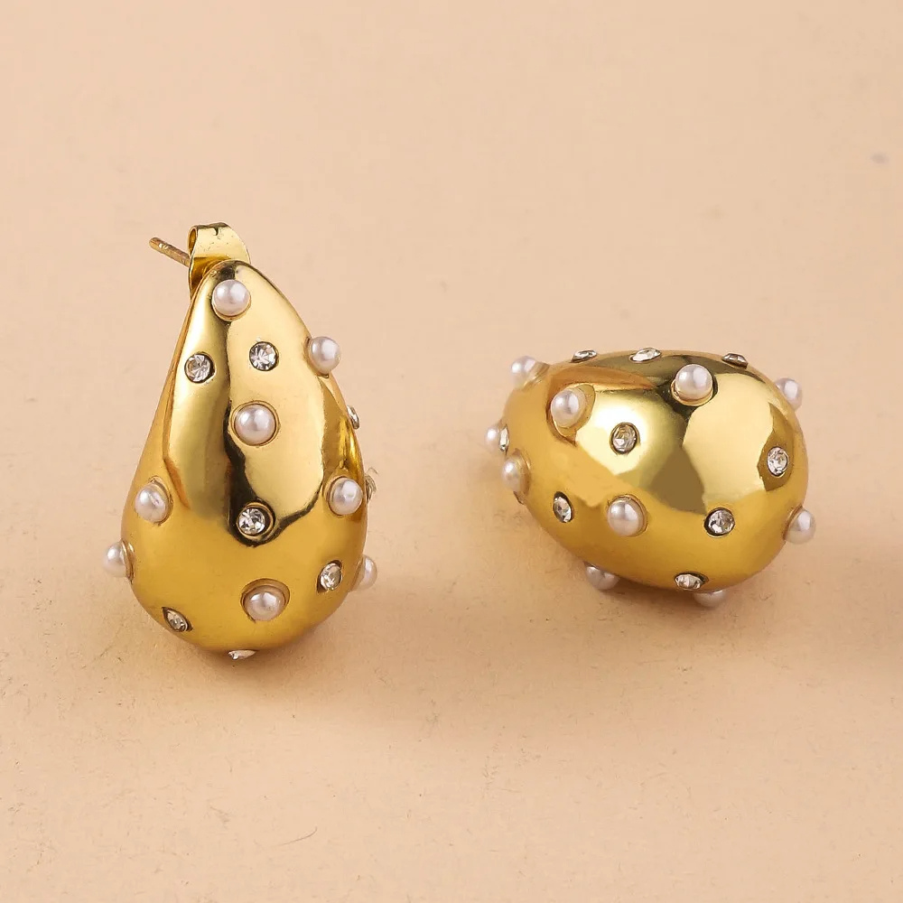 Boucles d'Oreilles Goutte Perle Blanche