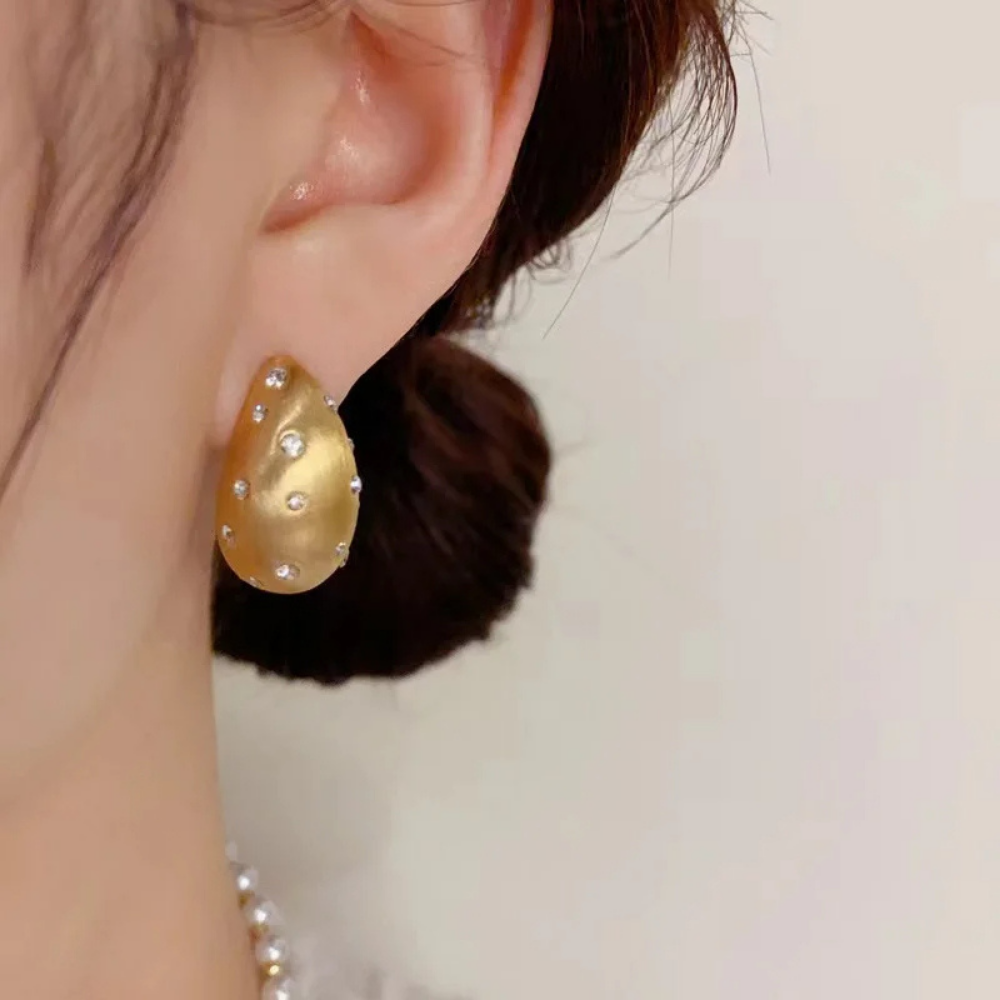 Boucles d'Oreilles Goutte Matte
