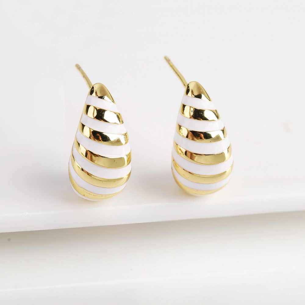 Boucles d'Oreilles Goutte Rayure