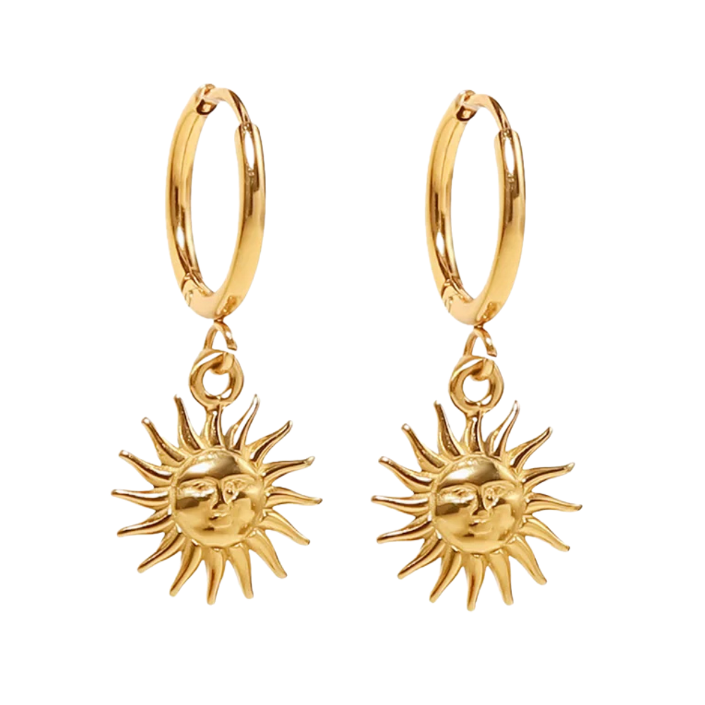 Boucles d'Oreilles Pendentif Soleil