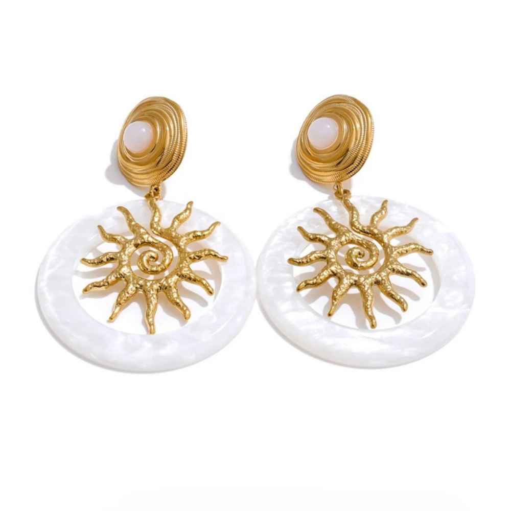 Boucles d'Oreilles Soleil Nacre