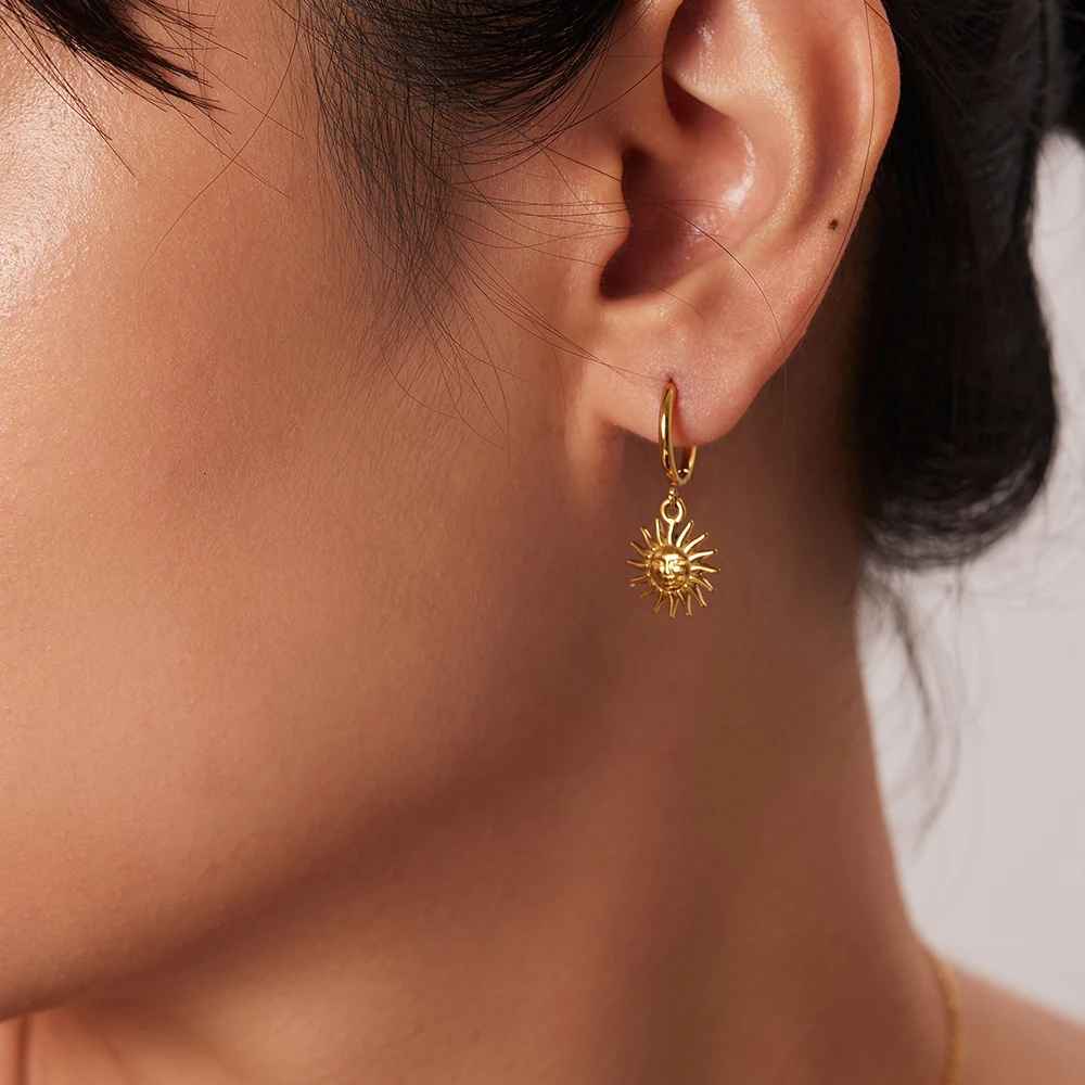 Boucles d'Oreilles Pendentif Soleil