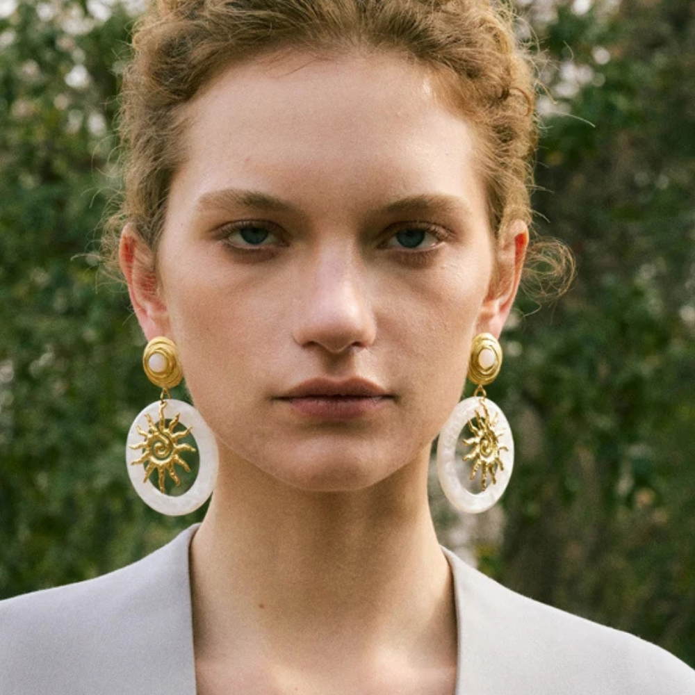 Boucles d'Oreilles Soleil Nacre