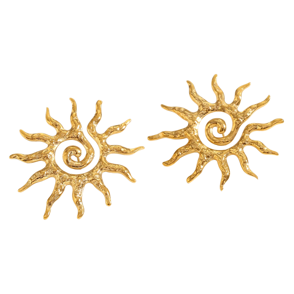 Boucles d'Oreilles Soleil Martelé