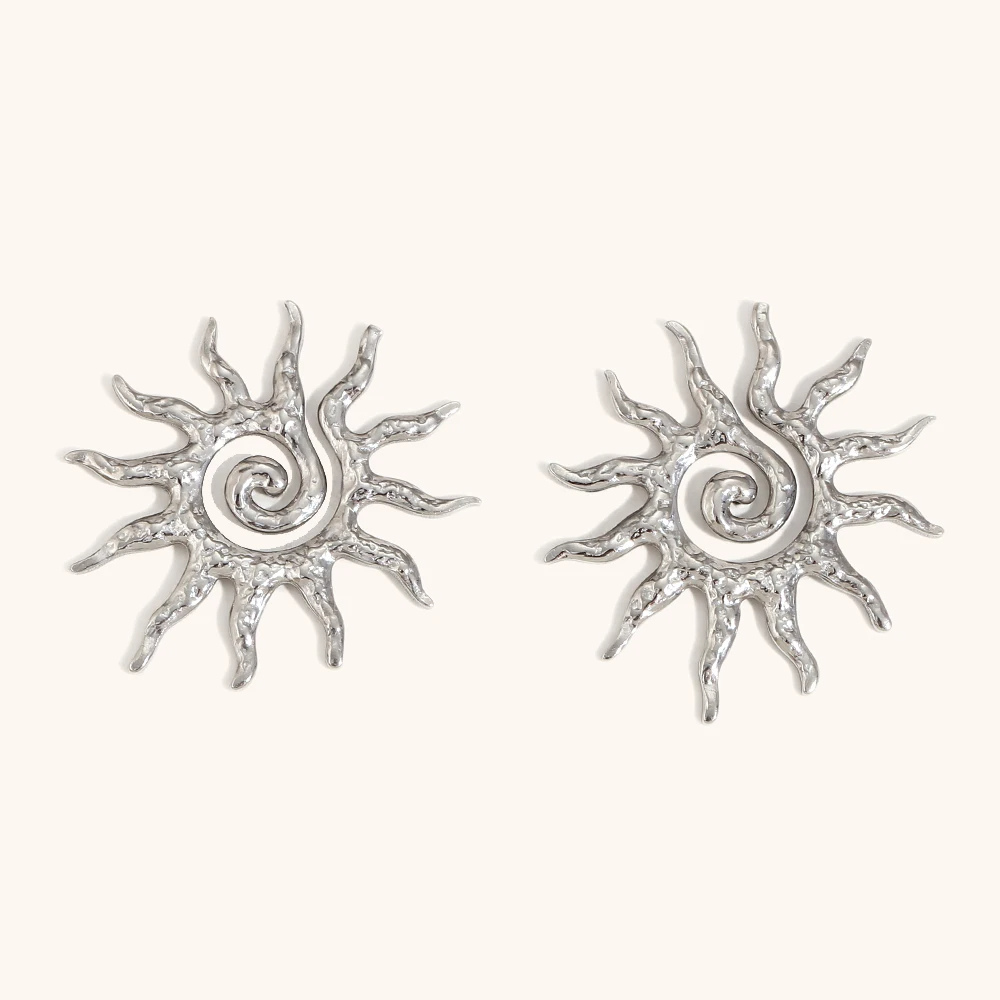 Boucles d'Oreilles Soleil Martelé