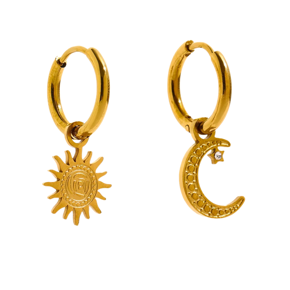 Boucles d'Oreilles Soleil et Lune