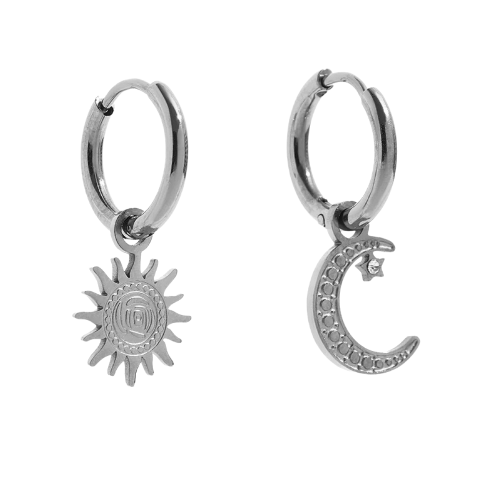 Boucles d'Oreilles Soleil et Lune