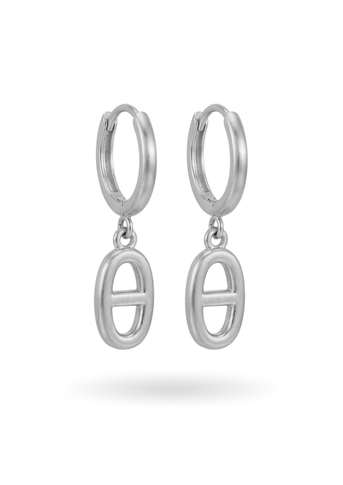 Boucles d'Oreilles Créoles Maille Marine argent